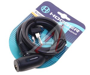 Изображение 1, HG102.103 Замок велосипедный 1200х8 трос черный HOGGER