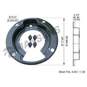 Изображение 1, 900.088 Щиток VOLVO барабана тормозного пылезащитный (на сторону,  410x200мм) MANSONS