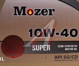 Изображение 3, 4633754 Масло моторное SUPER SG/CD 10W40 п/синт.4л MOZER