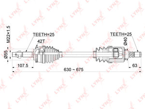 Изображение 3, CD1099A Привод NISSAN Sunny колеса переднего левый в сборе LYNX