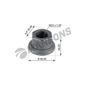 Изображение 1, 600.072 Гайка колеса SAF (M22х1.5/h-26/SW32) MANSONS