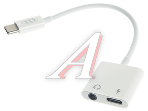 Изображение 1, NB-R172D White Переходник USB Type C на jack 3.5 + зарядка белый XO