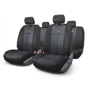 Изображение 1, TT-902M BK/BK Авточехлы универсальные полиэстер/сетка (AIRBAG) черные (9 предм.) AUTOPROFI