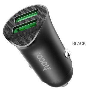 Изображение 1, Z39 black Устройство зарядное в прикуриватель 2USB 12V HOCO