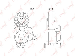 Изображение 2, PT3230 Ролик приводного ремня PEUGEOT 307 (02-10), 308 (08-) натяжной LYNX