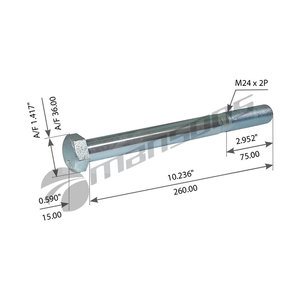 Изображение 1, 900.438.1 Болт RENAULT VOLVO балансира (M24х2х260) MANSONS