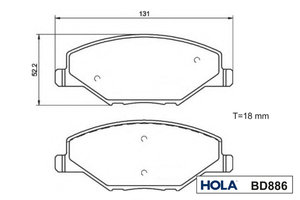 Изображение 4, BD886 Колодки тормозные VW Polo Sedan (11-) передние (4шт.) HOLA