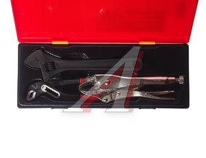 Изображение 2, JTC-K5031 Набор инструментов 3 предмета 10" (ключ разводной, клещи переставные, клещи с фиксатором) в кейсе JTC