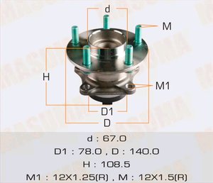 Изображение 6, MW-41513 Ступица MAZDA 6, CX7 (07-) задняя (с АБС) с подшипником MASUMA