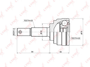 Изображение 1, CO3678 ШРУС наружный NISSAN Tiida (C11) (07-) LYNX