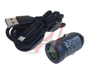 Изображение 2, Z62 sliver Устройство зарядное в прикуриватель 1USB 12V + кабель micro USB HOCO