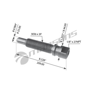 Изображение 1, M5403 Палец рессоры VOLVO (44x210/M36x3x158) (эксцентрик) MANSONS