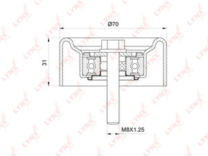 Изображение 1, PB7205 Ролик приводного ремня OPEL Antara (10-) обводной LYNX