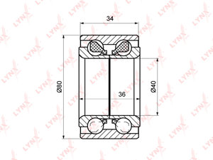 Изображение 1, WB1100 Подшипник ступицы MITSUBISHI Carisma (00-04), Galant (88-92) передний LYNX