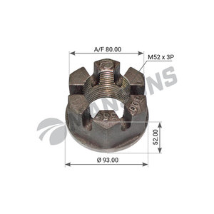 Изображение 1, 300.397 Гайка BPW ступицы корончатая (M52x2 h=51 SW80) MANSONS