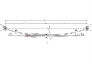 Изображение 1, 752002UZ-2912012-10 Рессора УАЗ-236021 Профи задняя (2 листа) с ушками грузоподъемность 1100кгL=1500мм ЧМЗ