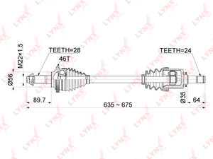 Изображение 1, CD1015A ШРУС наружный KIA Spectra (94-03) LYNX