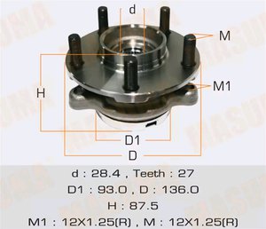 Ступица INFINITI FX35 (S50) передняя MASUMA, 0282-S50F, 40202-EJ70B,
                                                          фото 2 Изображение 2, MW-21002 Ступица INFINITI FX35 (S50) передняя MASUMA