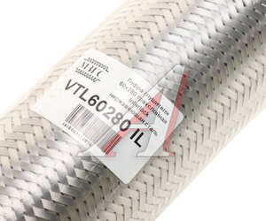 Изображение 2, VTL60280 IL Гофра глушителя 60x280 трехслойная interlock нержавеющая сталь МЗГС