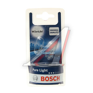 Изображение 1, 1987301024 Лампа 12V W1.2W W2x4.6d блистер (2шт.) Pure Light BOSCH