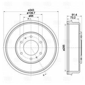 Изображение 1, TF531373 Барабан тормозной MITSUBISHI L200 (05-) задний TRIALLI