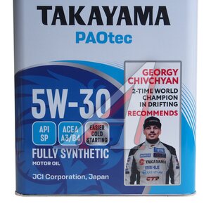 Изображение 2, 6056059 Масло моторное TAKAYAMA PAOtec A3/B4/SP 5W30 синт.4л