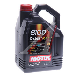 Изображение 2, 109762 Масло моторное 8100 X-CLEAN GEN2 5W40 синт 5л MOTUL