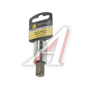 Изображение 1, ER-94808H Бита-головка 1/2" HEX H14х22мм L=60мм с держателем ЭВРИКА