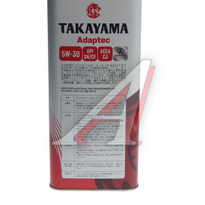 Изображение 3, 6056086 Масло моторное Adaptec C3 5W30 синт.4л TAKAYAMA