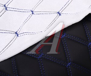 Изображение 3, KP14 Экокожа черная/синяя "двойной ромб" 10м рулон FOR CARS