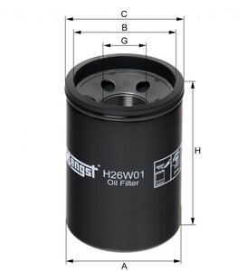 Изображение 3, H26W01 Фильтр масляный JOHN DEERE HENGST