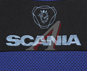 Изображение 2, SCANIA 5 1+1 Чр-Син Авточехлы SCANIA 5 series (1 высокий,  1 низкий) жаккард черно-синие комплект АВТОРЕАЛ
