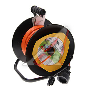 Изображение 1, RPx-1-2x0.75-30m Удлинитель сетевой 30м 10А 2200Вт 1 гнездо с заземлением (катушка) ЭРА