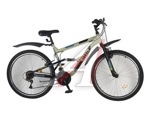 Изображение 1, MTB FS 26 1.0 Велосипед 26" 18-ск. двухподвесный бежево-черный ALTAIR