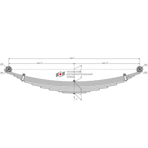 Изображение 2, 33104-2912010 Рессора ГАЗ-3310 Валдай задняя (11 листов) с шарниром L=1672мм ЧМЗ