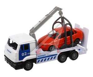 Изображение 1, SB-16-27-A1-WB (48) Модель автомобиля КАМАЗ Эвакуатор+машинка металлическая ТЕХНОПАРК