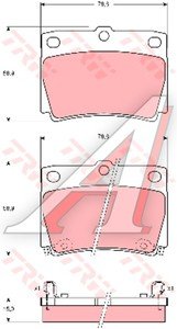 Изображение 4, GDB3239 Колодки тормозные MITSUBISHI Pajero Sport,  Montero Sport (98-09) (2.5D/3.0) задние (4шт.) TRW