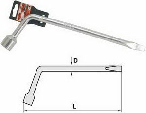 Изображение 1, 39022 Ключ баллонный Г-образный 22мм L=310мм с лопаткой АВТОДЕЛО