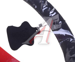 Изображение 3, S01102547 Оплетка руля (XXXL) 47-49см черная натуральная кожа SKYWAY