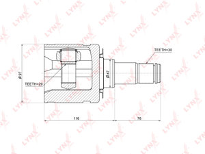 Изображение 1, CI3727 ШРУС внутренний TOYOTA Hilux (04-) комплект LYNX