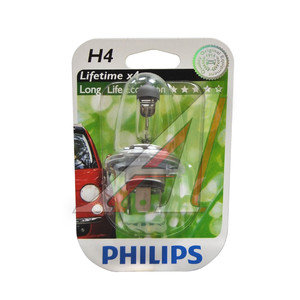 Изображение 2, 12342LLECOB1 Лампа 12V H4 60/55W P43t-38 блистер (1шт.) Long Life Eco Vision PHILIPS