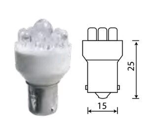 Изображение 4, 12T15-W\9LED Лампа светодиодная 12V R10W BA15s 9 светодиодов белая МАЯК