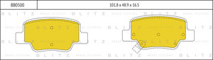 Изображение 1, BB0500 Колодки тормозные TOYOTA Verso (R20) задние (4шт.) BLITZ