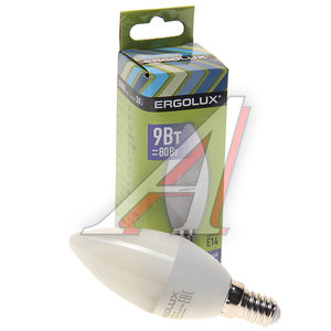 Изображение 1, LED-C35-9W-E14-6K Лампа светодиодная E14 C35 9W (80W) 220V дневной свет ERGOLUX