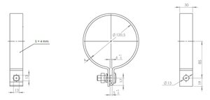 Изображение 4, 99720 Хомут глушителя MAN (d=120.5) (цинк) E-line DINEX