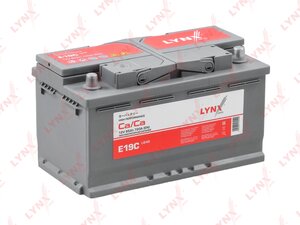 Изображение 2, E19C Аккумулятор LYNX 85А/ч обратная полярность, низкий