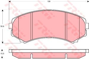 Изображение 2, GDB3246 Колодки тормозные MITSUBISHI Pajero 3,  Grandis передние (4шт.) TRW