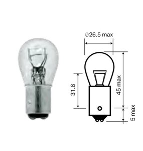 Изображение 2, 61215 Лампа 12V P21/5W BAY15d МАЯК