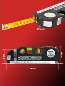 Изображение 3, LEVEL PR03 Уровень лазерный 190мм 3 глазка FIXIT