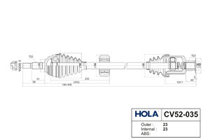 Изображение 4, CV52-035 Привод RENAULT Logan, Sandero колеса переднего правый в сборе HOLA